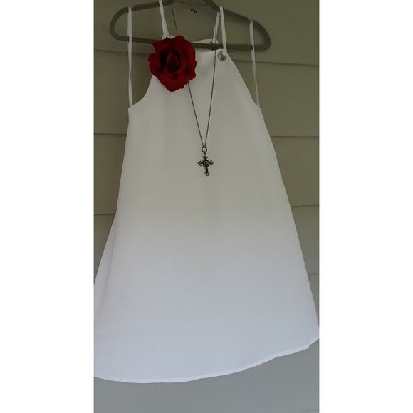 LOVERICHE White Summer Dress A-line Tunic Tank Top Size M Festival Concert Beach - Picture 7 of 7